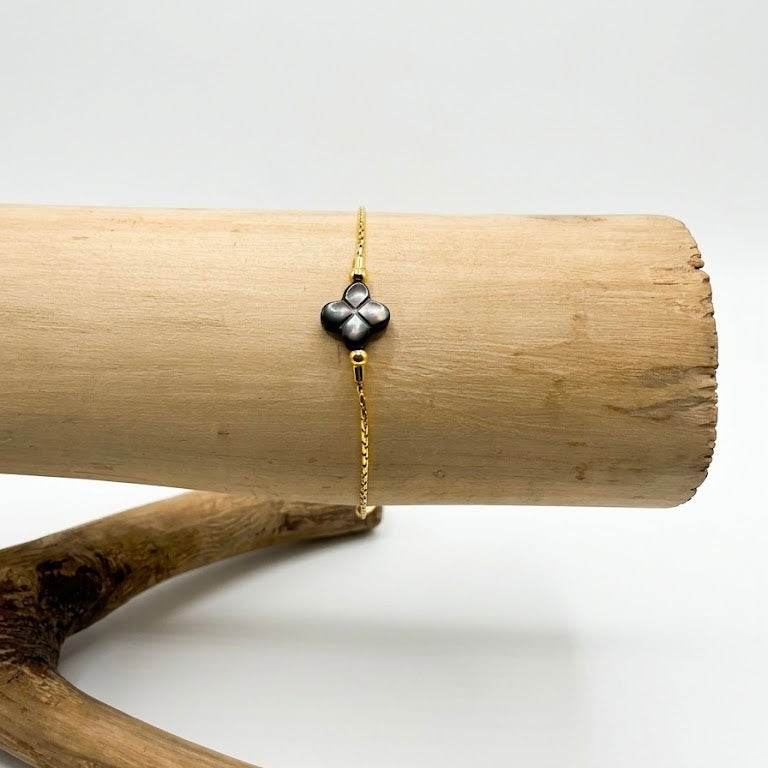 Bracelet trèfles nacré