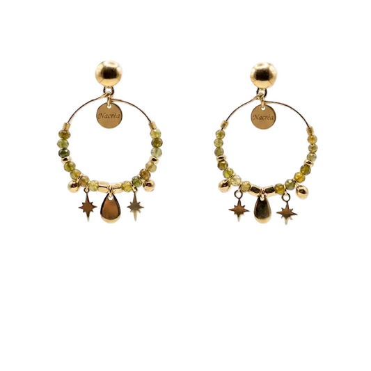 Boucles d’oreille grenat vert