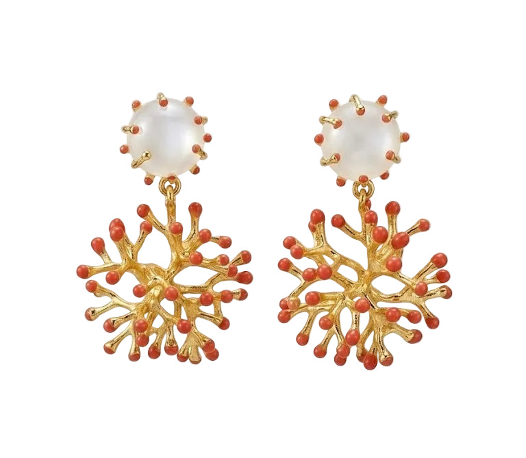 Boucles d’oreilles corail