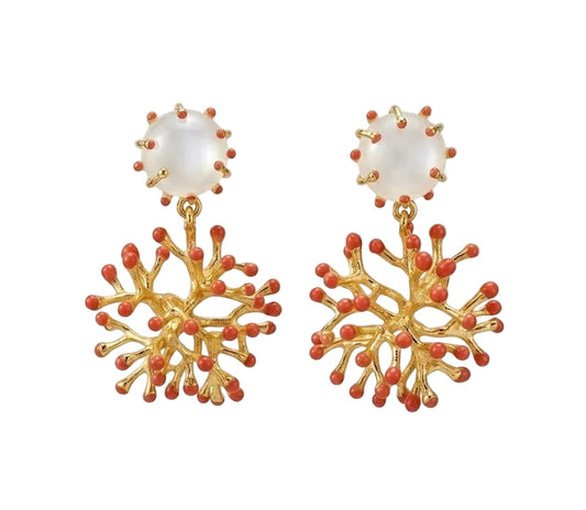 Boucles d’oreilles corail