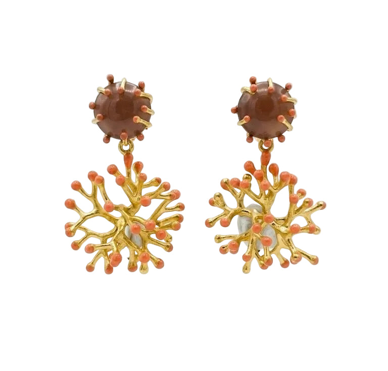 Boucles d’oreilles corail