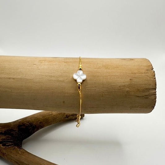 Bracelet trèfles nacré